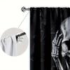 Three Wise Skulls Printed Curtain for Home Decor - Rod Pocket Window Treatment for Bedroom, Kitchen, Living Room