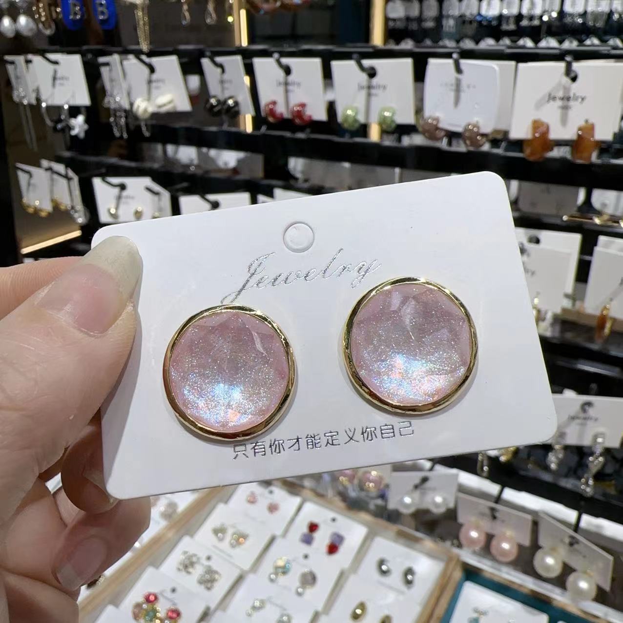 

Новые летние серьги с кошачьим глазом для женщин с ретро-женским темпераментом, простые милые романтические серьги, ювелирные подарки розовый
