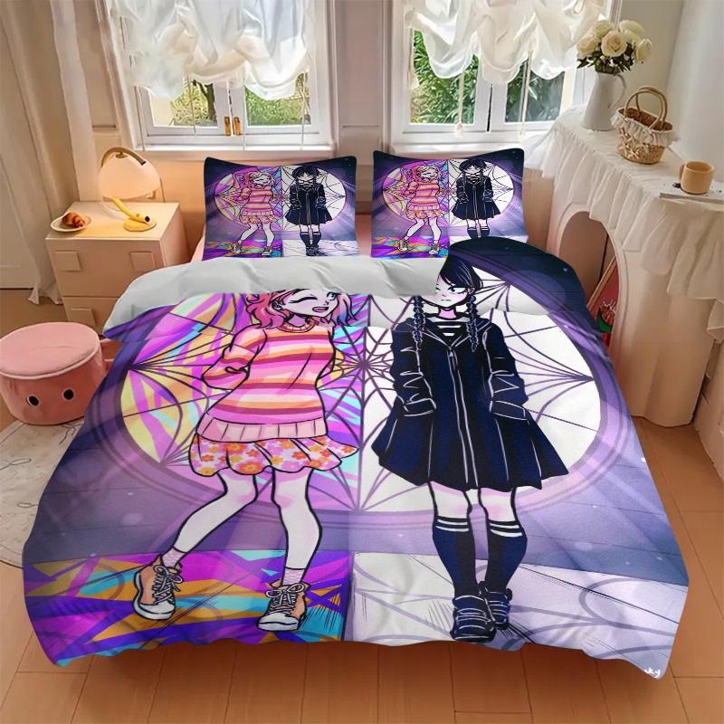 Fantasy Sisters Lights Print 3Pcs Bedding Setduvet Cover With 2 Bedropillowcase Home Birthday Gift