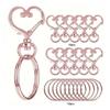20pcs Set Heart Shaped Lobster Clasp Keyring Multi-Purpose Lanyard Accessories  for DIY Crafts