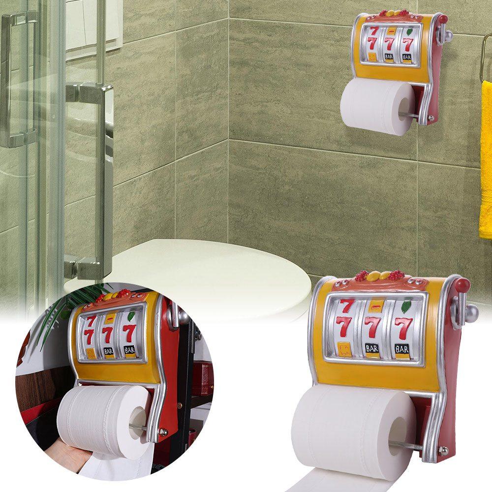 Fun Wall-Mounted Paper Holder Slot Machine Tissue Shelf Toilet Roll Holder  Bathroom