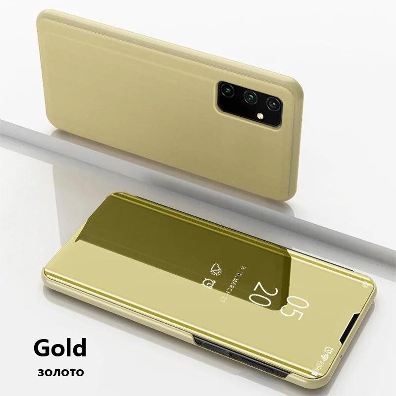 

Чохол Smart Mirror Flip Phone Case для Huawei P30 P20 P40 Lite Pro Y7 Y6 Y9 Prime P Smart 2019 Mate 30 Honor 20 10 8A 10i 9X Cover Huawei P40 Lite золотий