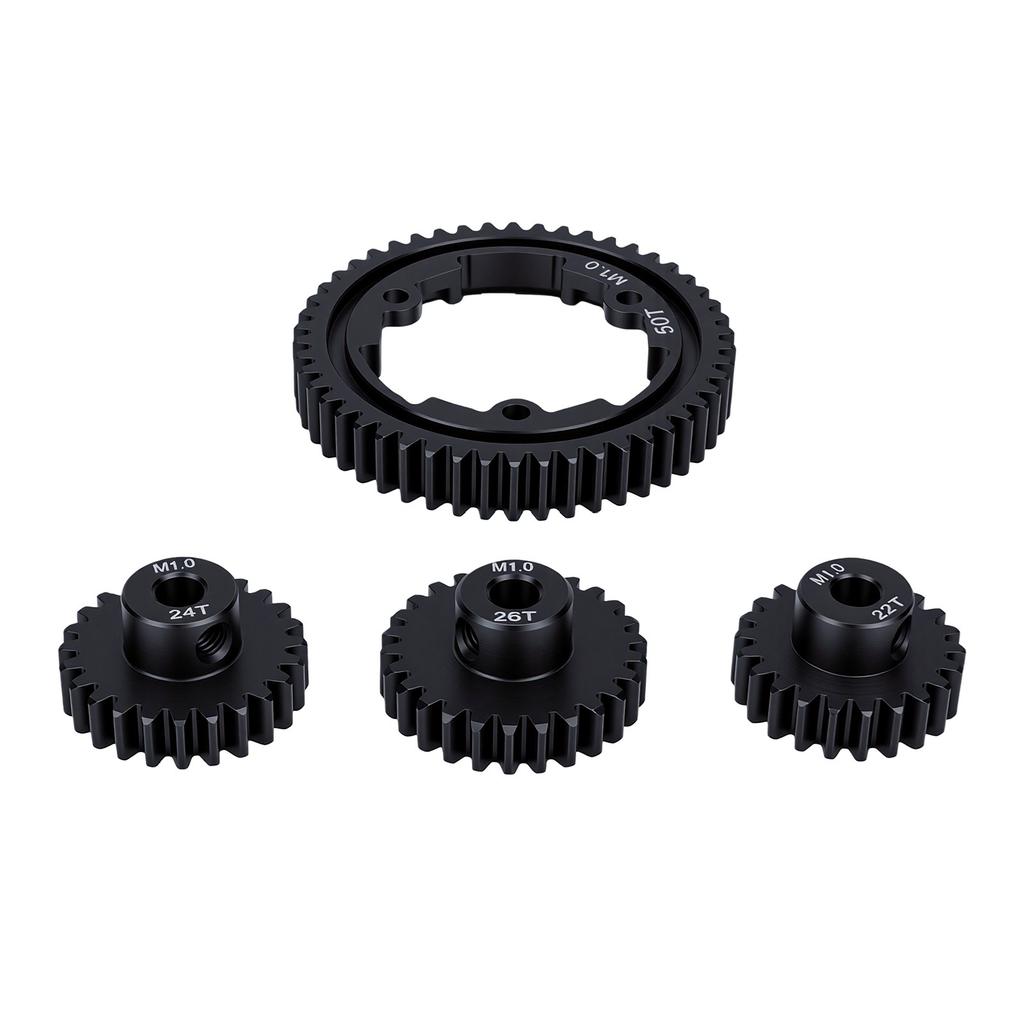 RC Gear Set Fit for X Maxx 1 5 RC Car Hardened Steel 50T M1 Spur Gear With 18T 20T 22T Motor Pinion Gears