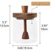 Wooden Honey Dipper Honey Jar Dipper Set Lid Glass Honey Containers Durable Honey Dispenser  Gift