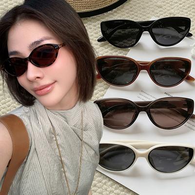 2026 New Cat Eye Sunglasses Women UV Protection Oval Narrow Frame Trendy Glasses