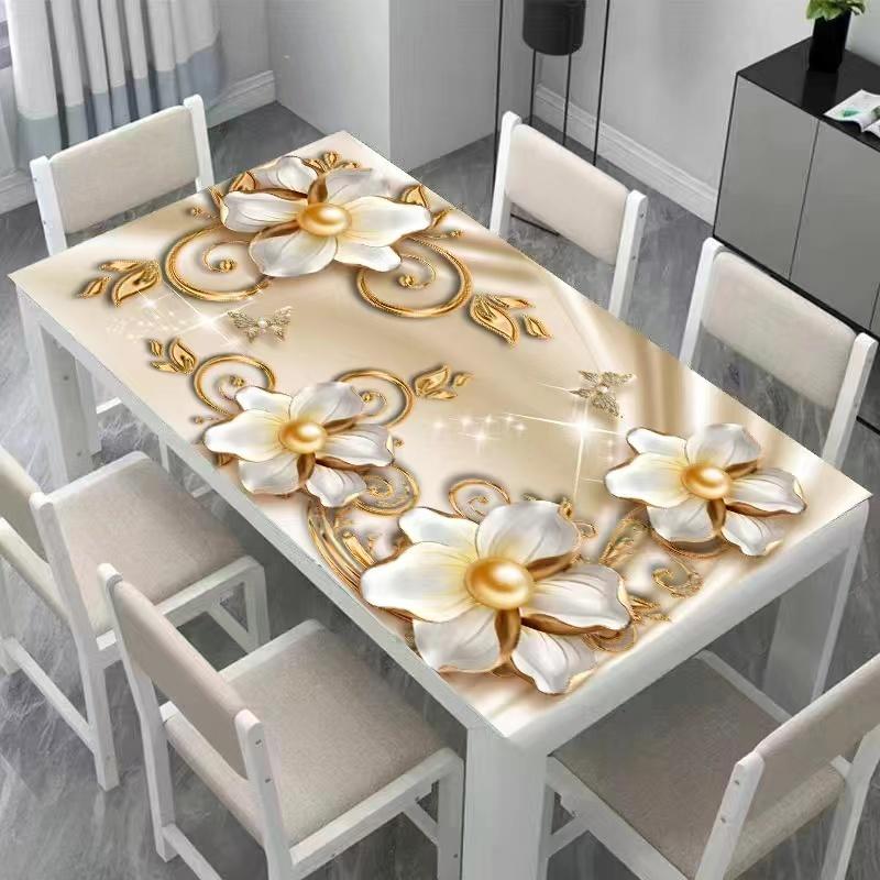 

Кожа ПВХ кофейный столик обеденный стол скатерть водонепроницаемая маслостойкая защита от ожогов грязеотталкивающая и не требующая стирки современный простой милый пасторальный стиль 80x150cm чёрный