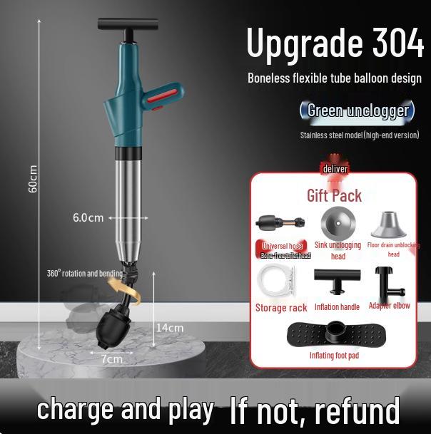 Universal Clog-Busting Plunger for Toilets and Drains
