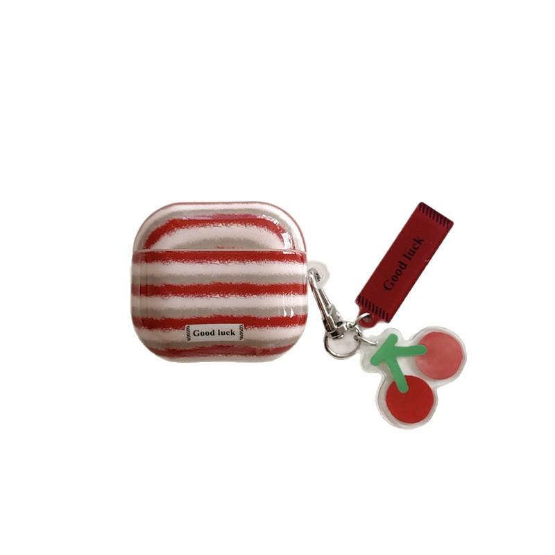 Red striped cherry AirPods new 1st generation earphone case for AirPods Pro1st generation/Pro1st generation