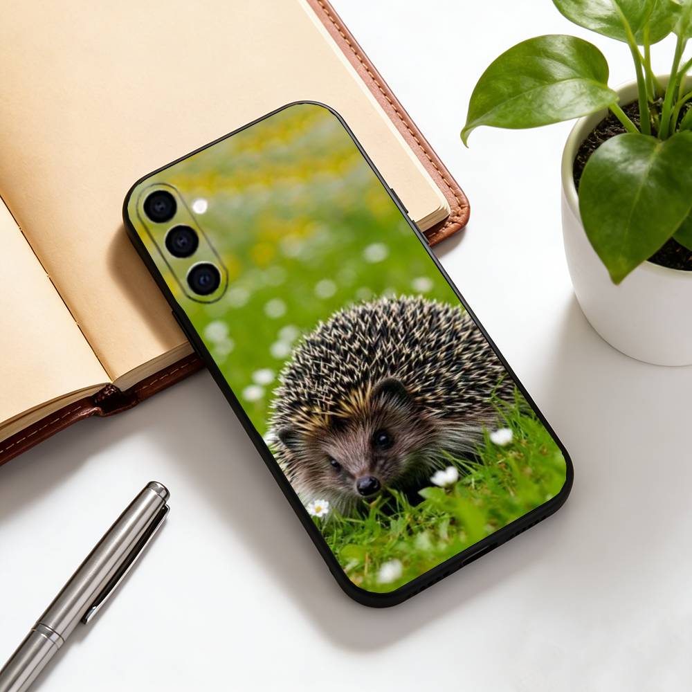 Cute hedgehog Phone Case For Samsung Galaxy A73,A72,A71,A70,A53,A52,A51,Others Soft Black Cover