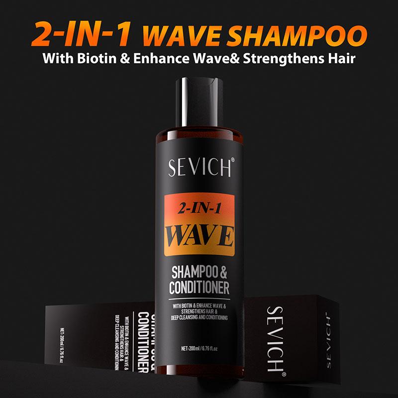 2 IN 1 Wave Shampoo for Men Strong Hold Waves Control Pomade  Non-Greasy Hair Styling Paste Wave Hair Oil Gel With Brush Anti Hair Loss Shampoo 200ml