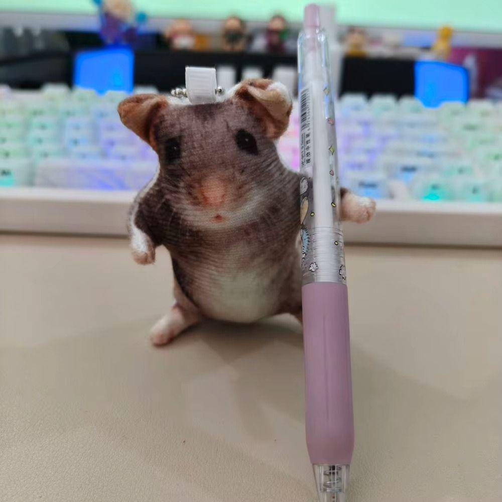Funny Mouse Keychain Simulation Prank Toy Plush Pendant Meme Keychain  Bag Decoration