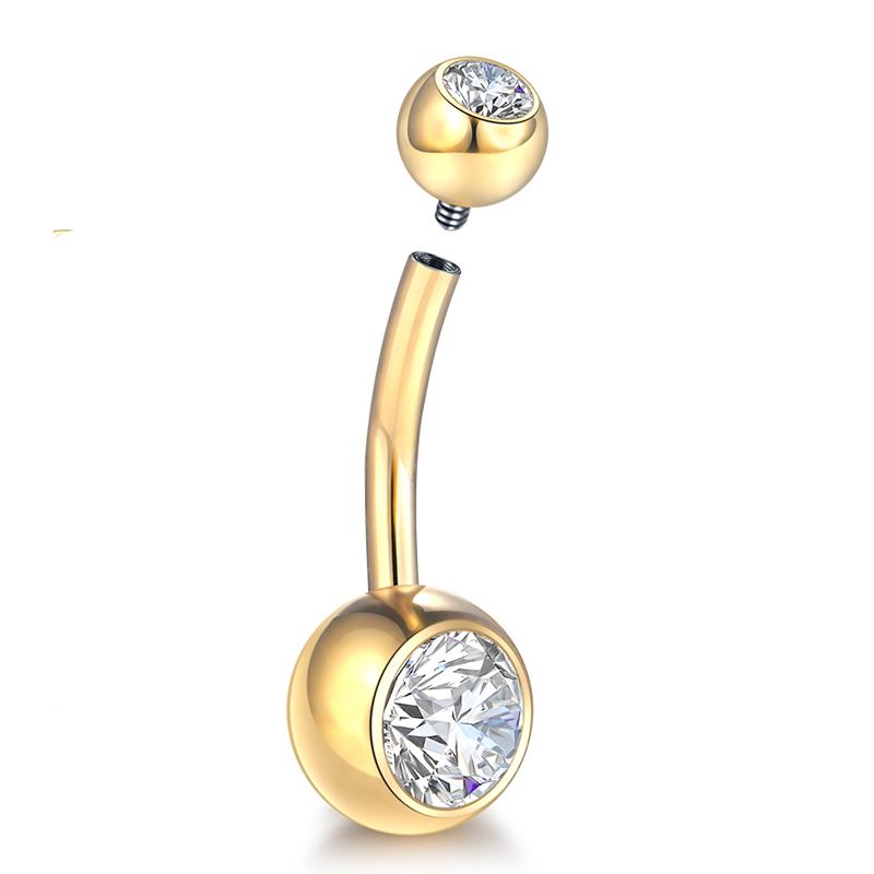 10Pcs/lot G23 Titanium Belly Button Piercing Navel Earring Goth Crystal Belly Piercing Jewelry for Sexy Women Navel Piercing 14G