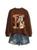 Versatile Women's Fall Pine Cone Pumpkin Round Neck Hoodie