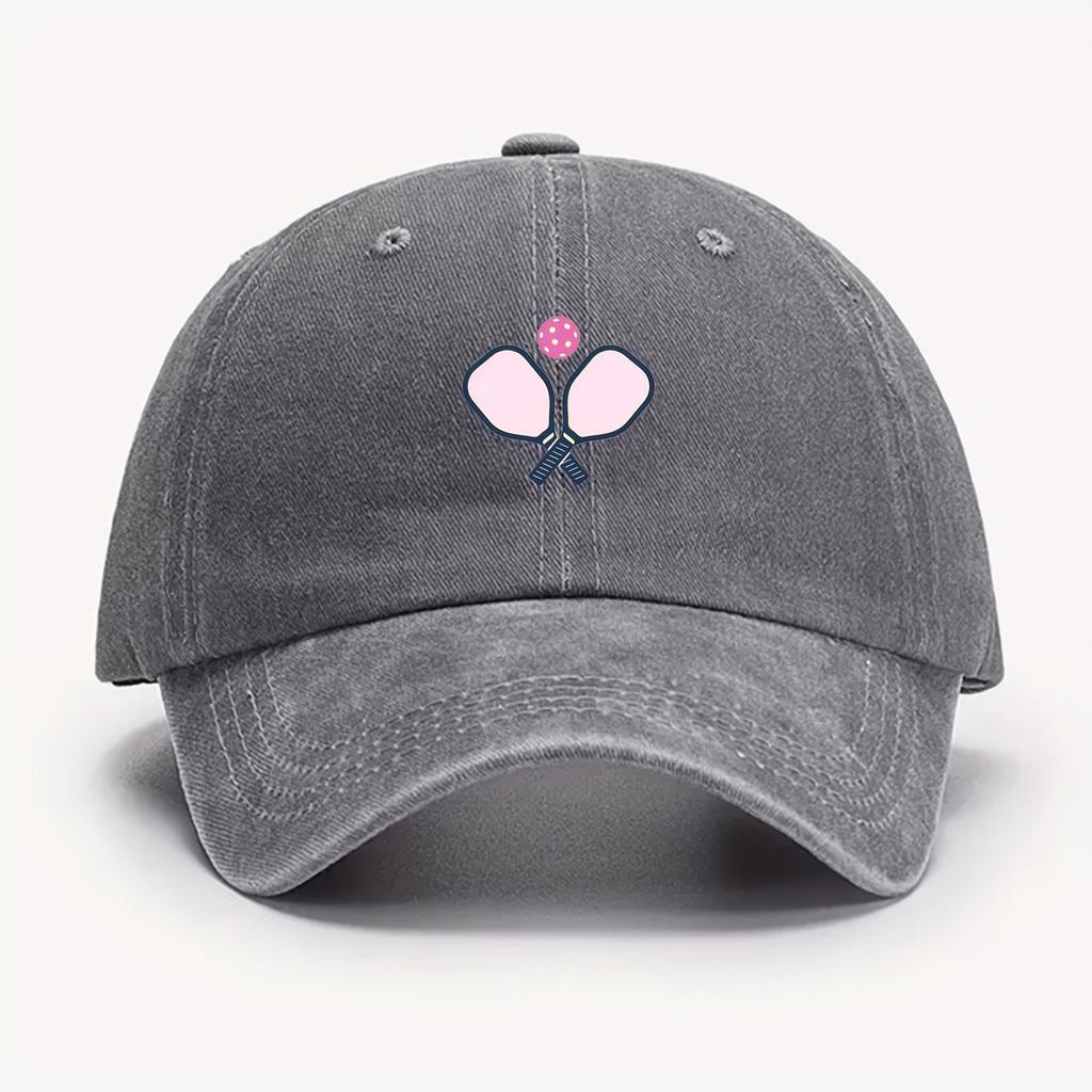 Racquet Printed Baseball Cap, Fun Outdoor Sports for Men and Women, Running Duckbill Cap, Simple Style