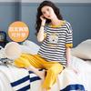 Women's Padded Pajamas for Summer 1011, New Pure Cotton Short-sleeve Five-point Pants, Thin Cute Summer Loungewear Set