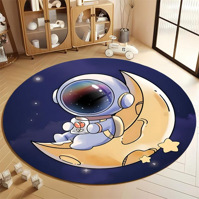 

Cozy Astronaut on Moon Carpet for Kids Room round carpet for home sofa bedroom, gift Diameter 60cm