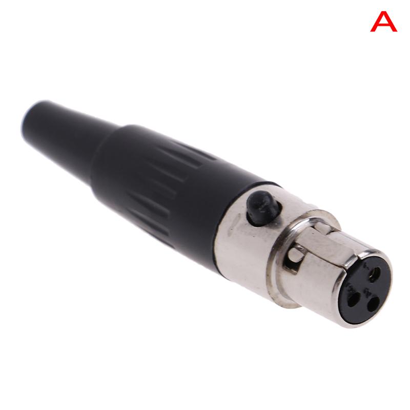 1Pc Mini XLR 3 4 Pin Female Plug Small XLR Audio Microphone Connector for MIC