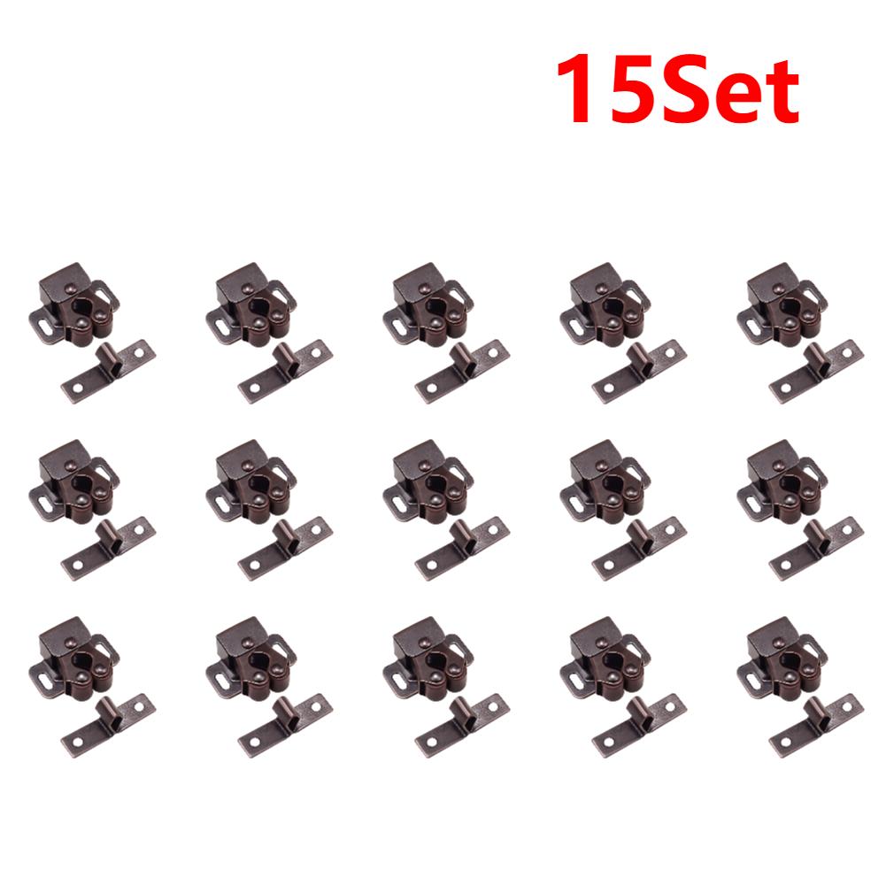 15-50Set Door Stop Closer Stoppers Damper Buffer Magnet Cabinet Catches With Screws For Wardrobe Hardware Furniture Fittings