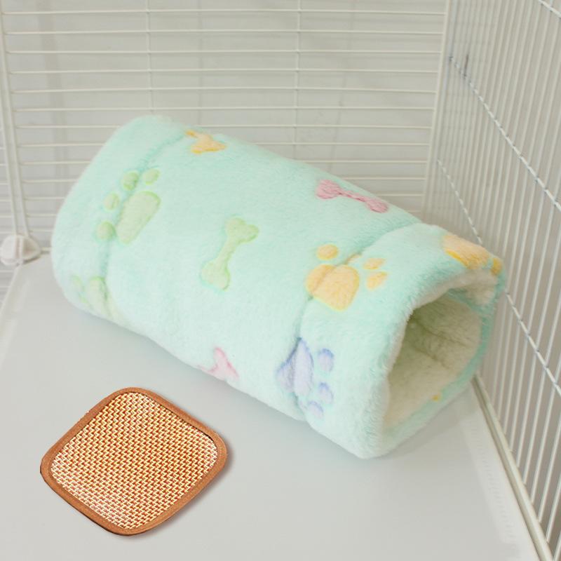 Small Pet Fleece Tunnel & Hammock: Hamster, Rat, Sugar Glider, Guinea Pig Hideout & Bed