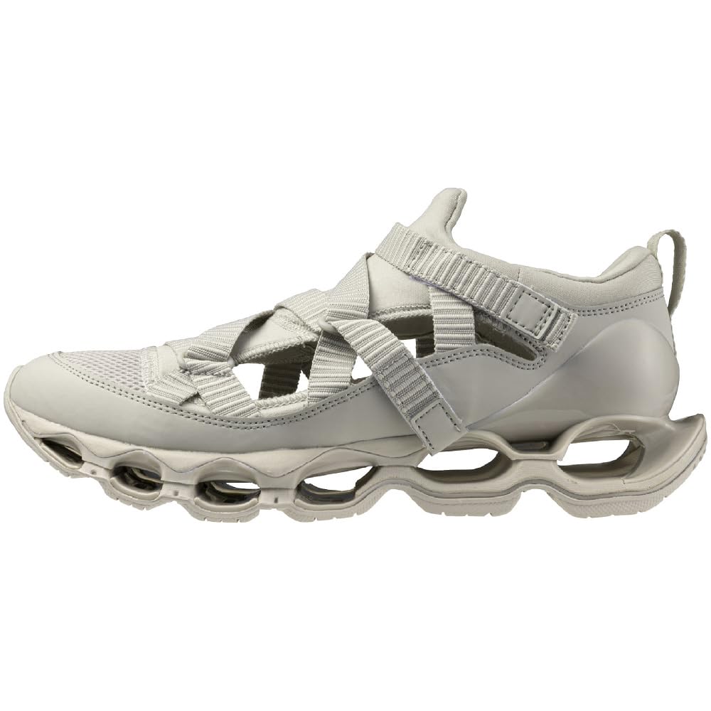 Mizuno Wave Prophecy Sneakers with Strap, Perfect for Commuting, School, and Lifestyle, Stylish, Dark Beige, Size 23.0 cm, 2E