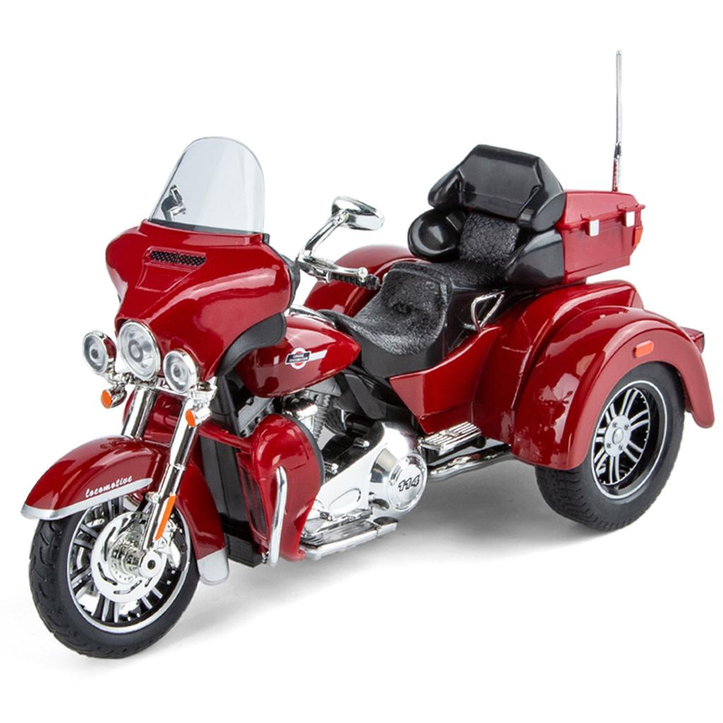 1/9 Harley Davidson TRI GLIDE ULTRA Luxury Tricycle Alloy Diecast Model Motorcycle Sound & Light Collection Decoration Gift BOX