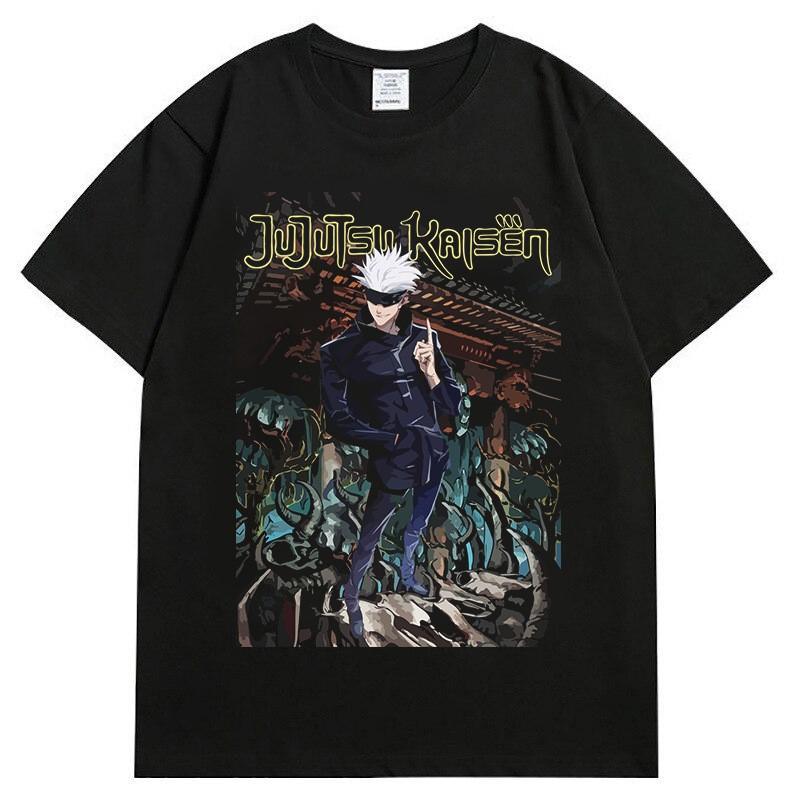 Summer New Japanese Spell Return War Cartoon Animation Pure Cotton Short-sleeved Men's and Women's T-shirt Top