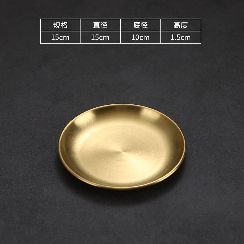 Thick Side 304 Stainless Steel Dinner Plate Round Steak Salad Deesert Cake Tray Kitchen Anti-scalding Plates for Western Food