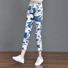 2025 Summer Floral Plaid Elastic Waist Slimming Pants for Women