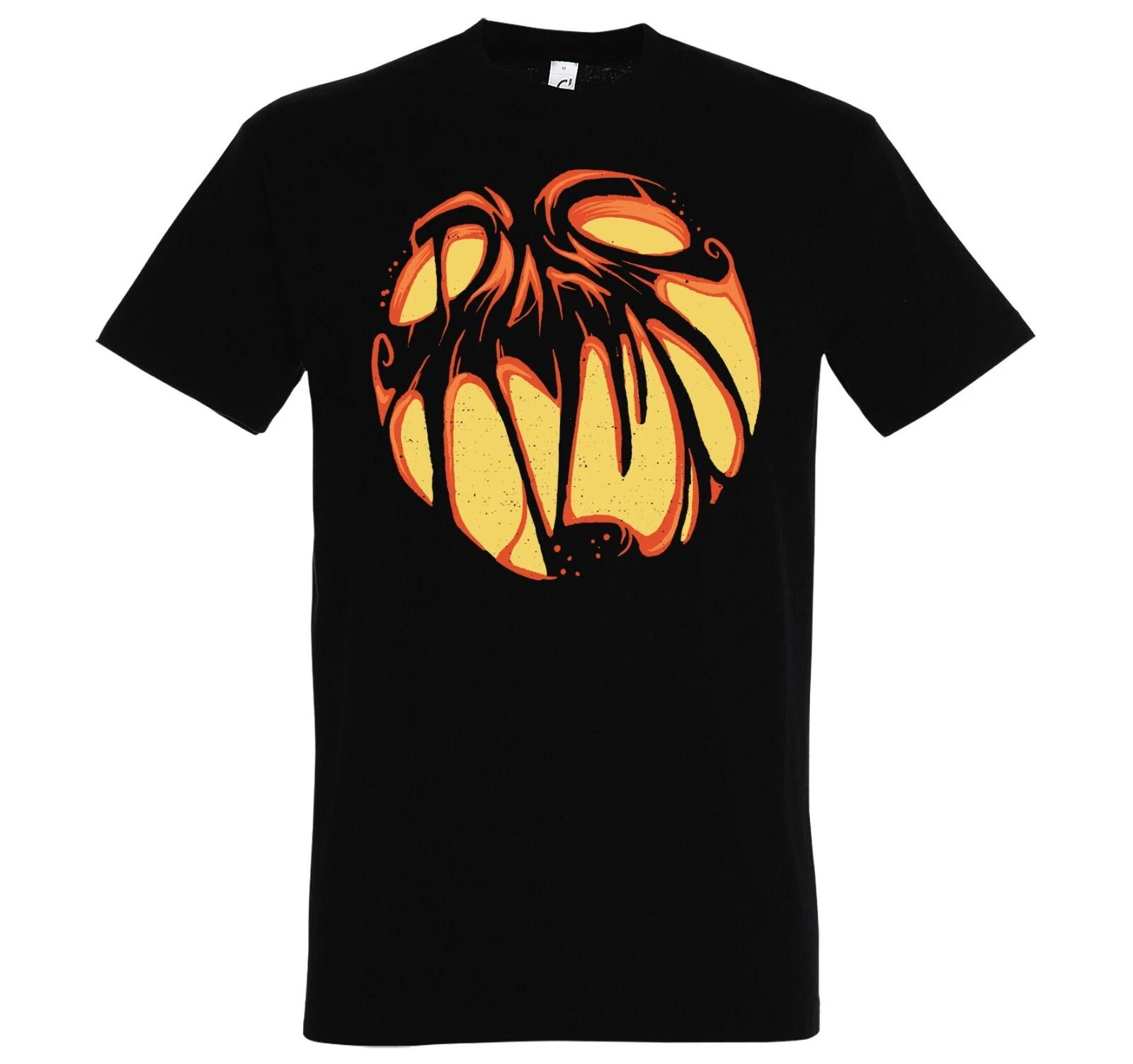 Youth Designz Mens T-Shirt Halloween Pumpkin Horror Face Print Logo Fun Look XL