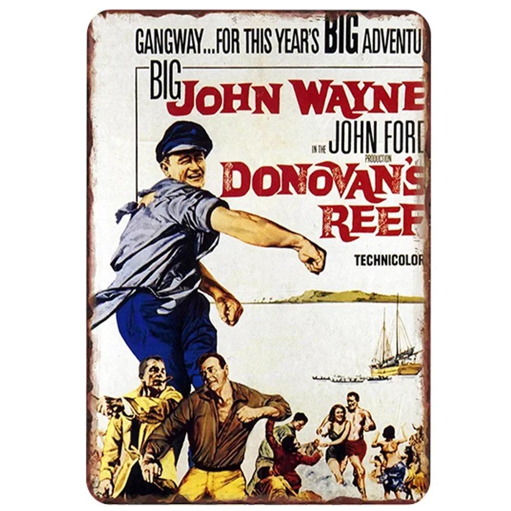 Καουμπόι Τζον Γουέιν Vintage Shabby Chic Metal Λευκοσίδηρος Ταινίες με αφίσα Μεταλλικές σιδερένιες επιγραφές Ρετρό Παμπ Μπαρ Κινηματογράφου Διακόσμηση τοίχου 20x30 εκ.