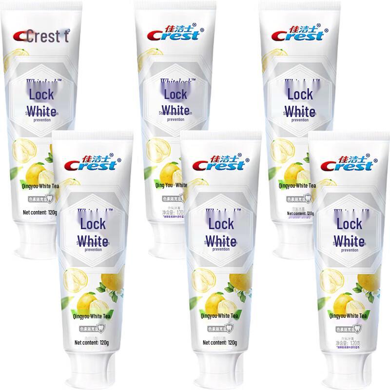 Crest Dual-Color Whitening Grapefruit White Tea Toothpaste (6-Pack)