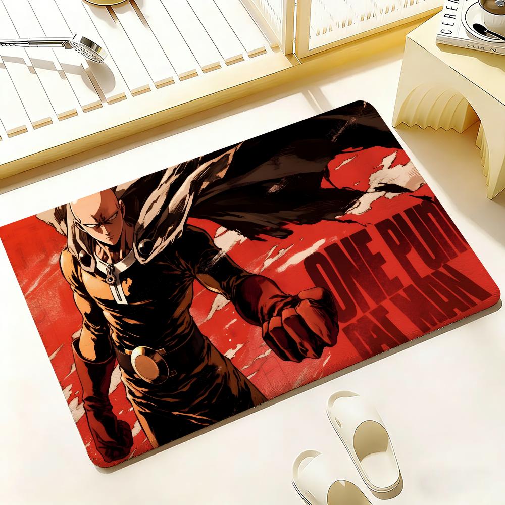 Anime Hot O-One-Punch Man Floor Mat Bedroom Living Room Flannel Door Mat Non-Slip Home Decor