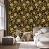 Golden Hibiscus Wallpaper, Ochre and Gold, Soft Forms, 50x1000