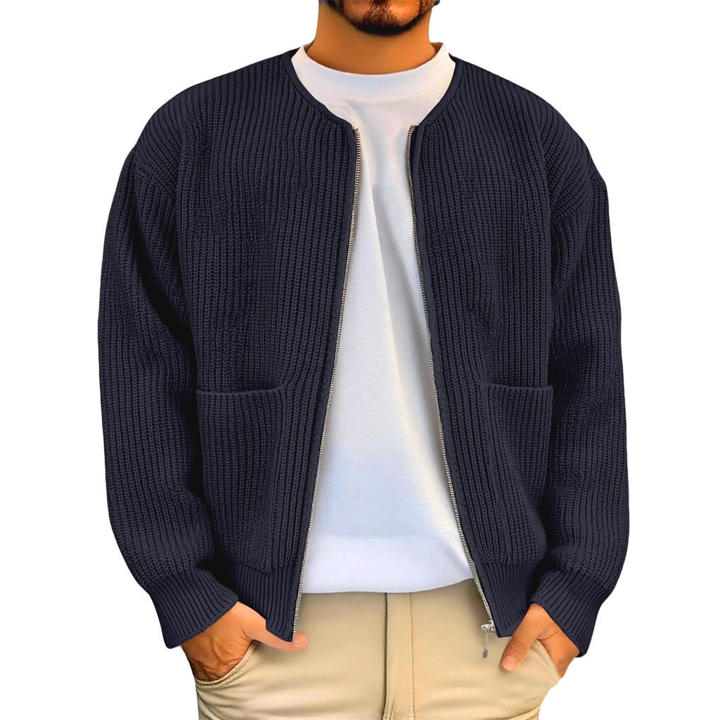 Men's Fashionable Round Neck Casual Lazy Cardigan