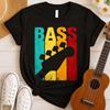 Bass T Shirt Retro Vintage Bassgitarre Geschenk FR Bassisten Musiker Rock Band Herren Daunisex Cooles Bandshirt Vintage