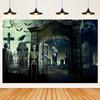 Graveyard Skull Background Ghosts 2025 Halloween Party Horror Night Theme Wall Decoration Banner Baby Backdrop Studio Photo Prop