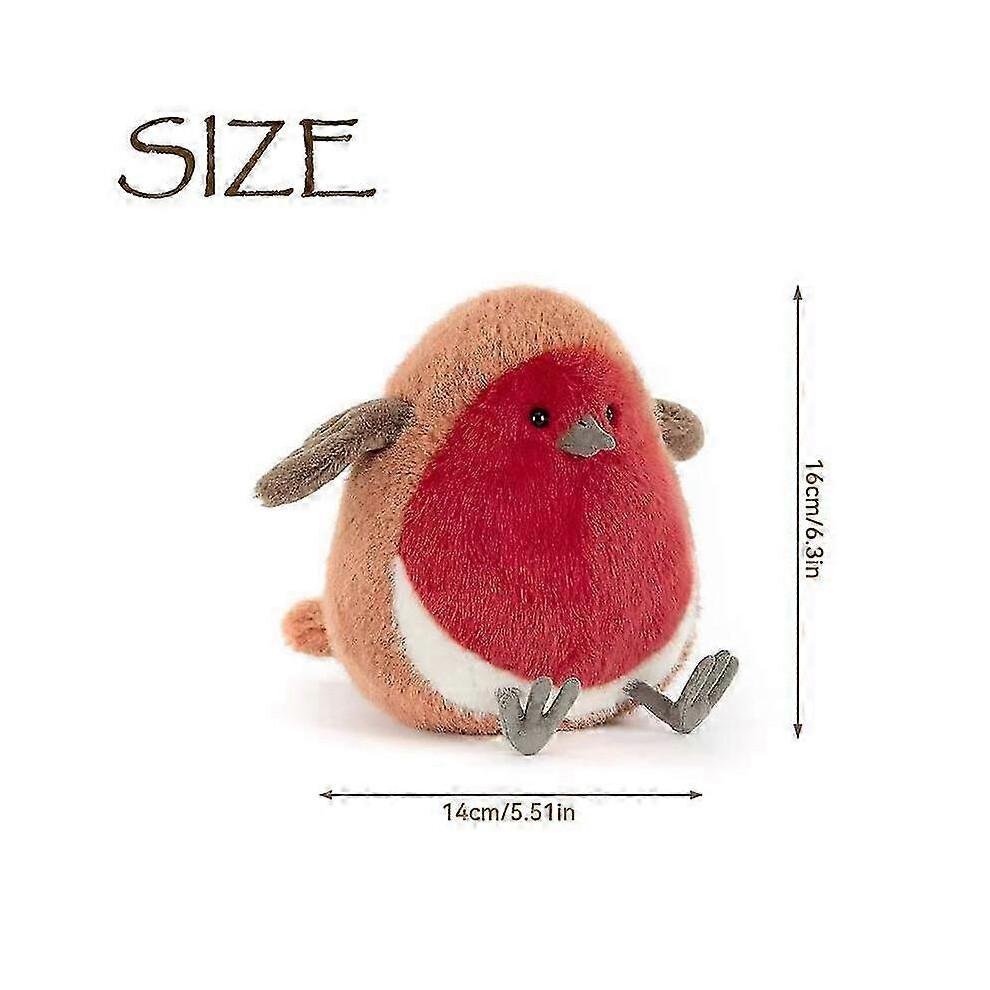 16cm/6.3in Cute And Round Plush Toy Of The Robin Doll. Cute Little Bird Doll. Fully Stuffed, Soft And Comfortable. Healing Series. Companion