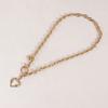 Large O Chain Heart Necklace Chic Gold or Silver Tone Necklace Jewelry with Heart Pendant for Formal Event