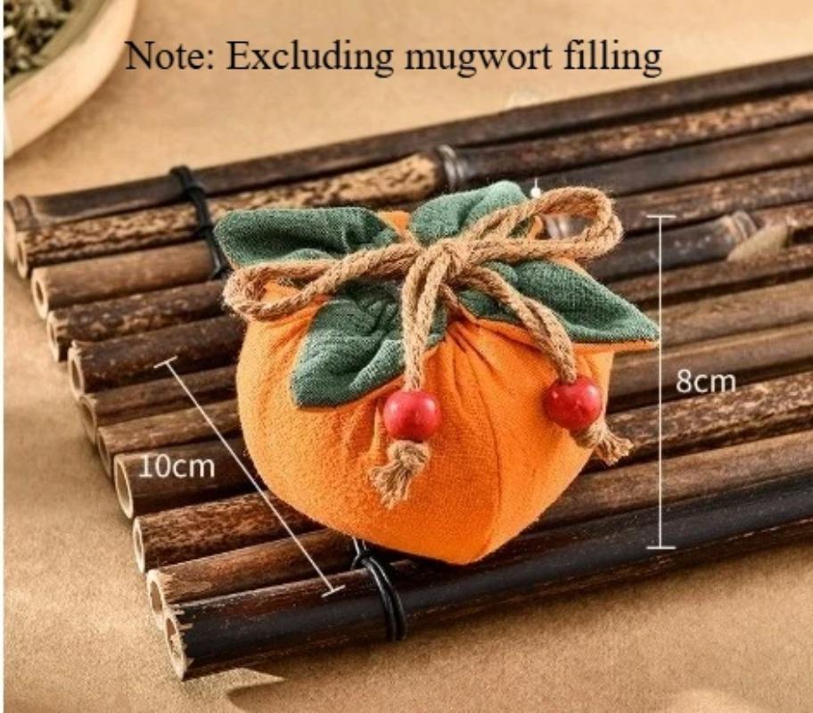 Persimmon Good Fortune Small Empty Bag Blessing Carry-on Peace Good Fruit Sachet Talisman Bag Incense Bag with Persimmon Pendant