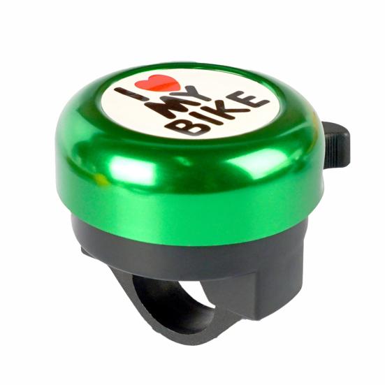 

Детский велосипедный звонок Громкий звук Принт с буквами Легкая установка Высокий децибел Милый внешний вид Сигнал Съемный Детский Мультяшный Маленький зелёный