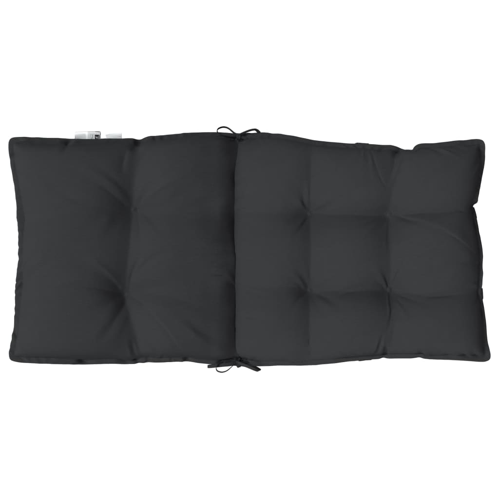 Low back Chair Cushions 4 pcs Black Oxford Fabric