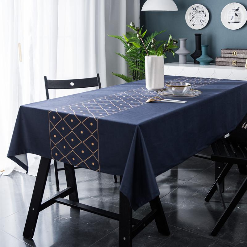 American Light Luxury Flannel Digital Printing Geometric Line Coffee Table Tablecloth Table Cloth