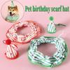 Pet Birthday Scarf Hat Set Plaid Scarf And Ruffle Hat Theme Photoaphy Props for S And Dogs Adorable Saliva Towel And Scarf Set