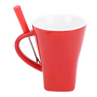 Chocolate Melting Cup Ceramic Chocolate Fondue Mug with Fork for Ice Cream Cheese