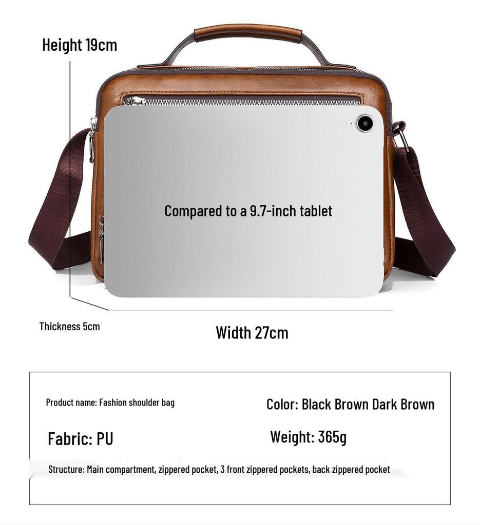 Men's Large Capacity Business Casual Commuter Crossbody Bag