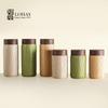 Lubao Ceramic Portable Travel Mug with Wood Grain Lid