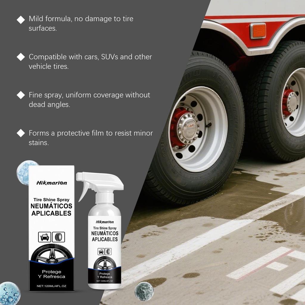 Hikmarion Tire Shine Spray: Ideal for Daily Car Wash & Tire Care