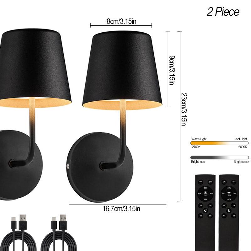 

DARHYN Светодиодный настенный светильник с зарядкой 2 шт. Сенсорный выключатель Плавная регулировка яркости Для спален Прихожая Входы Лестница Современное внутреннее освещение Stepless Dimming-RC