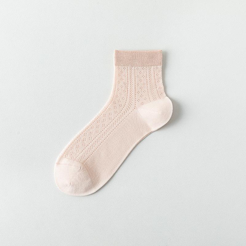 Women's Summer Thin Mesh Breathable Antiodor Sweat Absorbing Short Cotton Socks