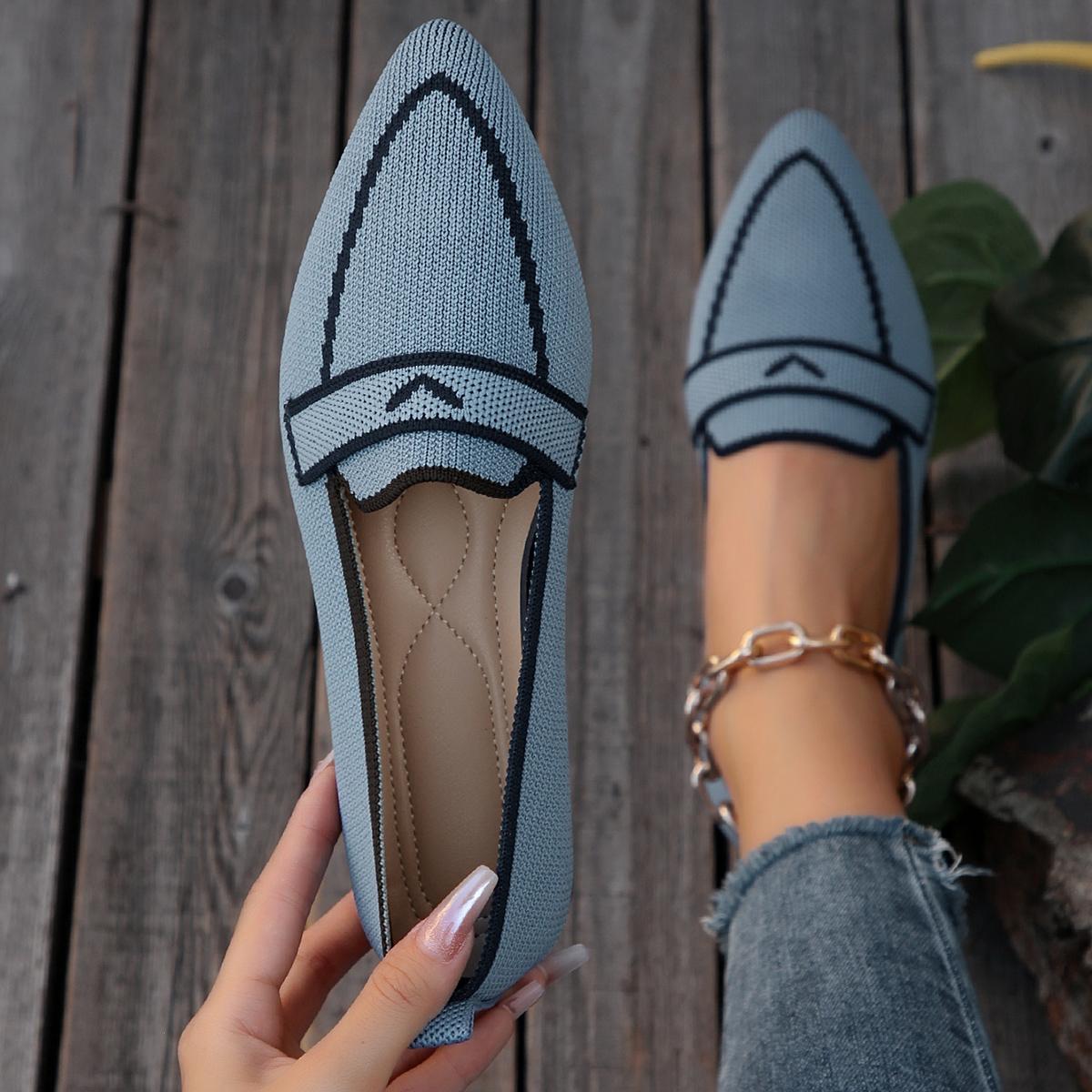 Женские туфли на плоской подошве с острым носком дышащая сетчатая повседневная обувь удобные туфли-лоферы женские легкие кроссовки на шнуровке с мягкой подошвой на плоской подошве для женщин 36 синий 4163₽